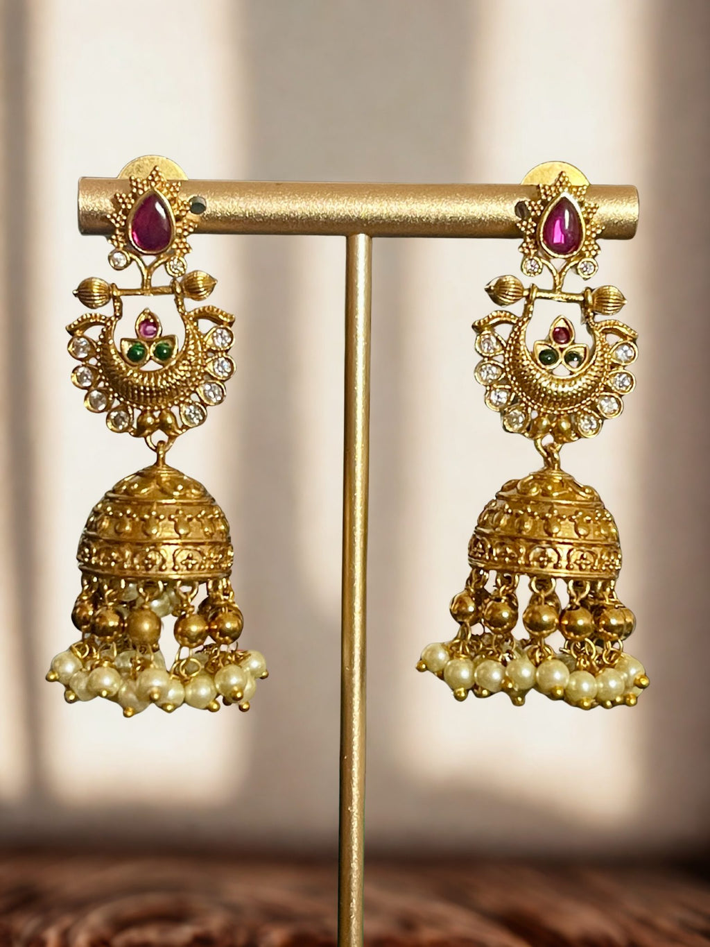 Antique Chand Bali Rivet Jhumkas